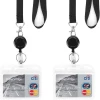 Black metal ID card lanyard, office clip, work ID card, student card lanyard, portable, durable and multi-functional accessory Item Picture